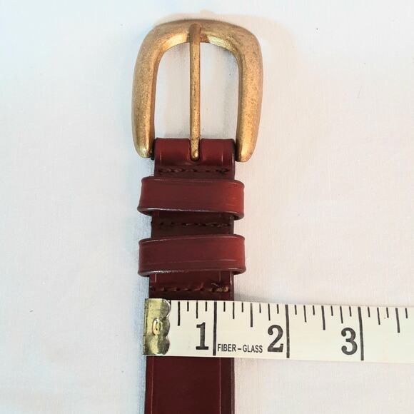 Liz Claiborne Top Grain Oil Tan Leather Belt 34 Unisex Waist Walnut Brown - Picture 14 of 14